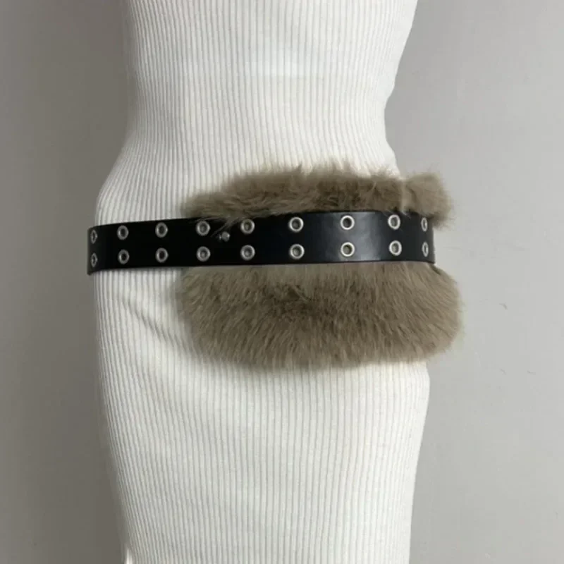 00's archive belt Rabbit fur y2k grunge 00's archive belt Rabbit