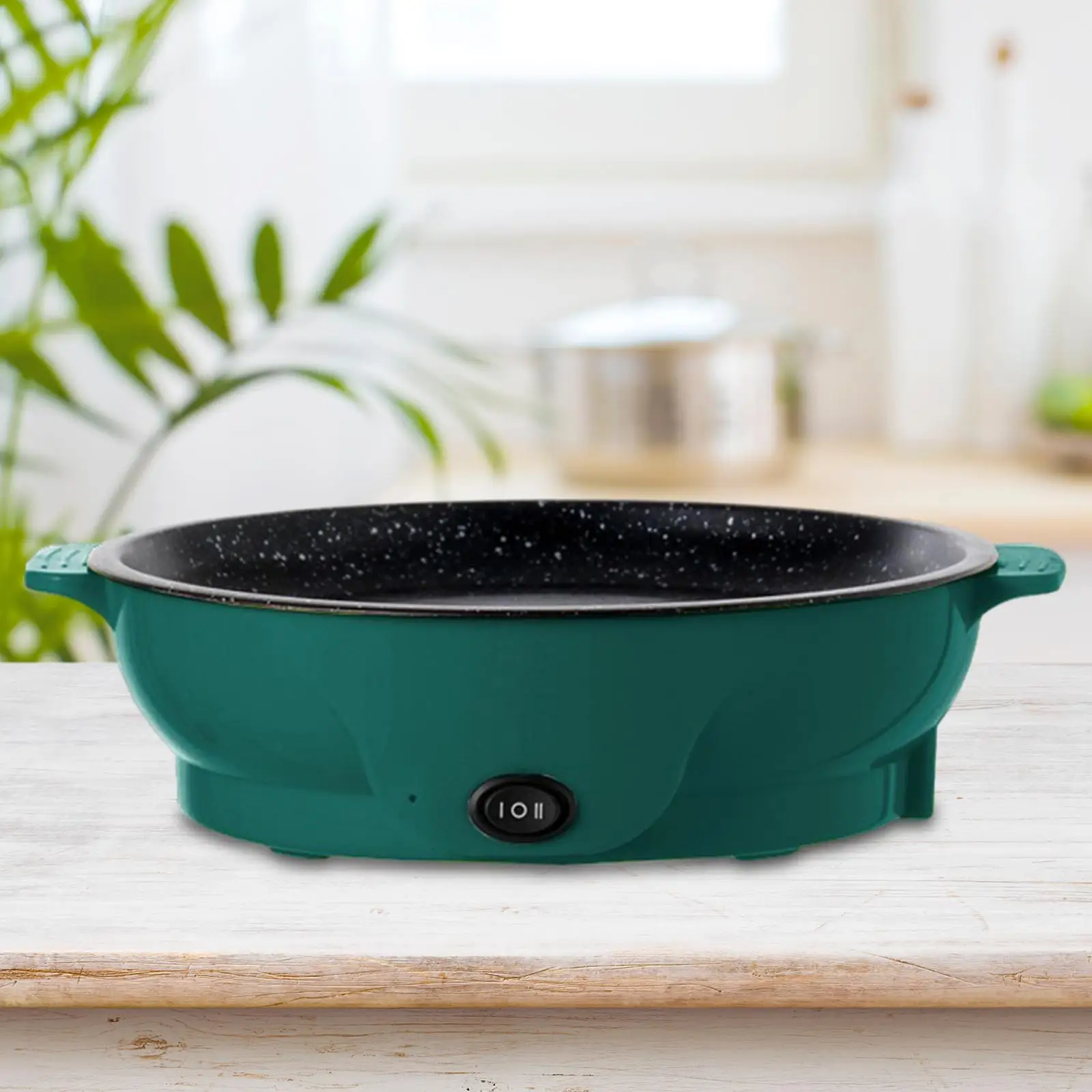 Electric Griddle 110V Barbecue Cooker Flat Top Grill Camping Nonstick Stay Cool Handles Electric Baking Tray Electric Skillet