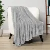 Grey Flannel Striped Design Blanket Single Bed Sofa Chair Suitable for Ultra Soft and Warm Fluffy Blanket 70x100cm 1