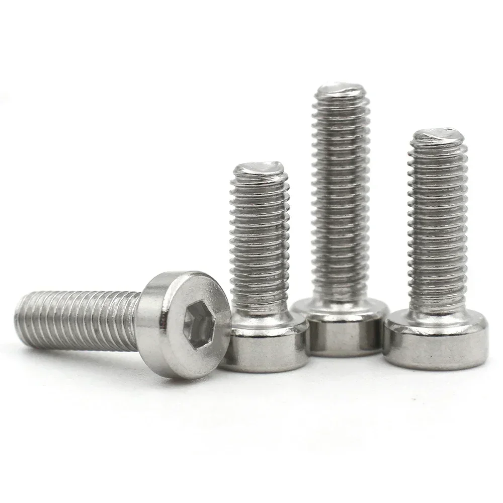 Stainless Steel Screw Bolt 2/5/10/20pcs M2 M2.5 M3 M4 M5 M6 M8 M10 304 Stainless Steel DIN7984 Hex Socket Hexagon Thin Short Low Cap Head