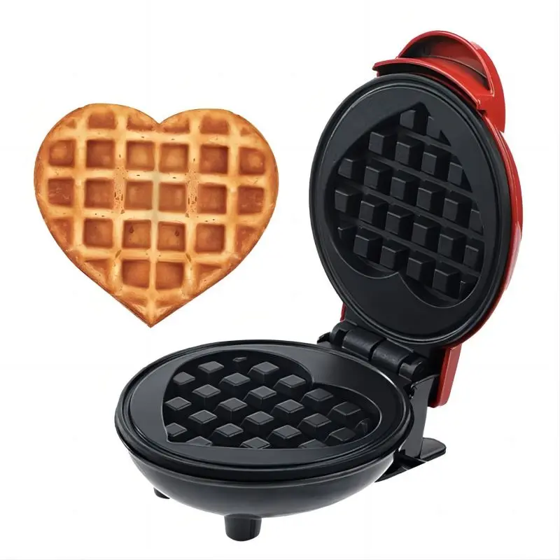 Waffle maker Multi Functional Mini Heart-shaped Double-sided Heated Breakfast Toaster Portable Baking Machine