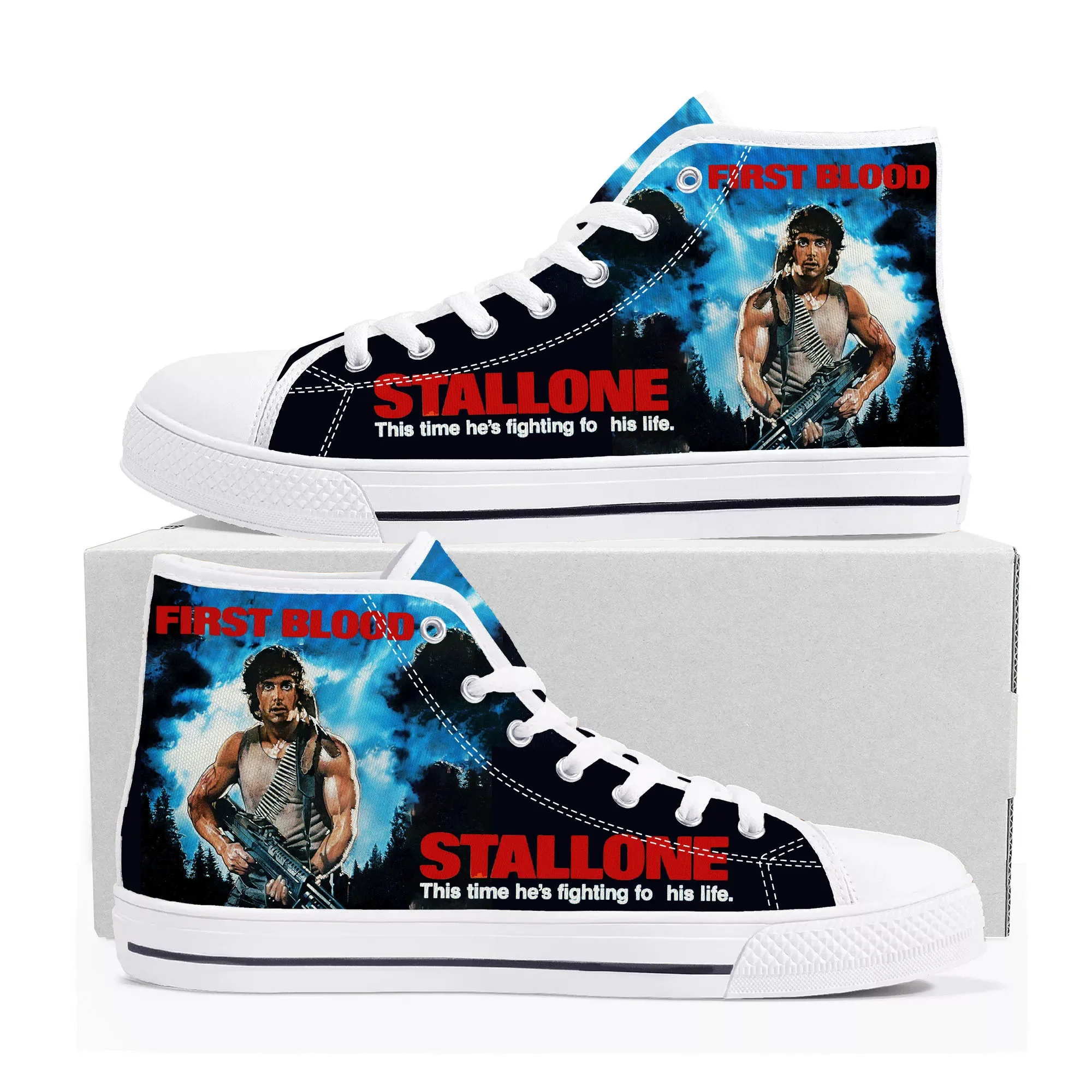 first blood Movie High Top Sneakers Mens Womens Teenager Canvas High Quality Sneaker Casual Custom Made Shoes Customize DIY Shoe