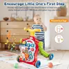 VATOS Baby Walker 5 in 1 Sit-to-Stand Learning Scooter Balance Bike Push Walker Table Toys with Music for Toddlers Infant Kids 5