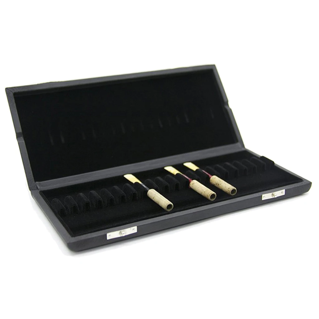 Durable 20 Reeds Storage Case Box Holder with Flannel Slots for Oboe Reeds Hold