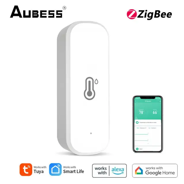 AUBESS Tuya ZigBee/WiFi Temperature Humidity Sensor Home Connected