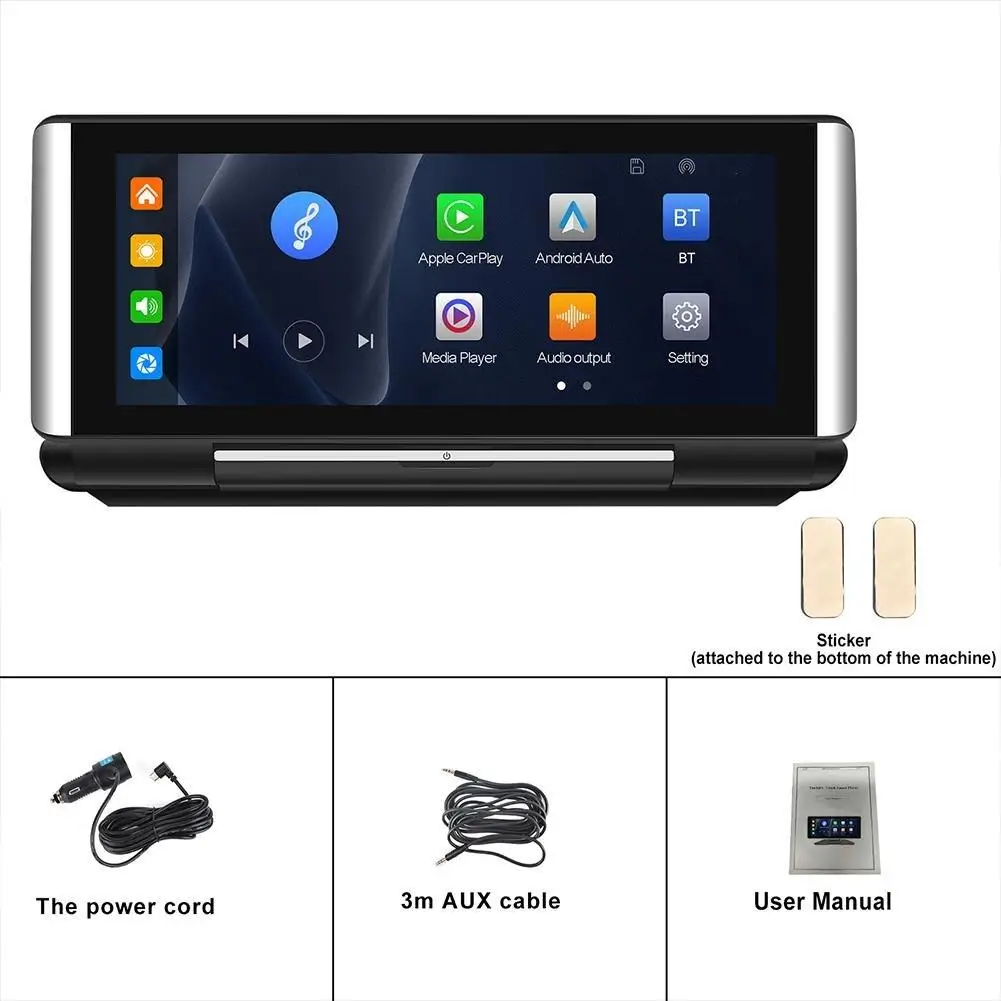 6.8 Foldable Touchscreen Car Display with Apple CarPlay & Android Auto  Support