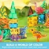 11481-8007e0.jpg JOYFY 50Pcs Magnetic Building Tiles Dinosaur Set for Kids Christmas Birthday Gift 5 Cute Dinosaurs Educational STEM Toy