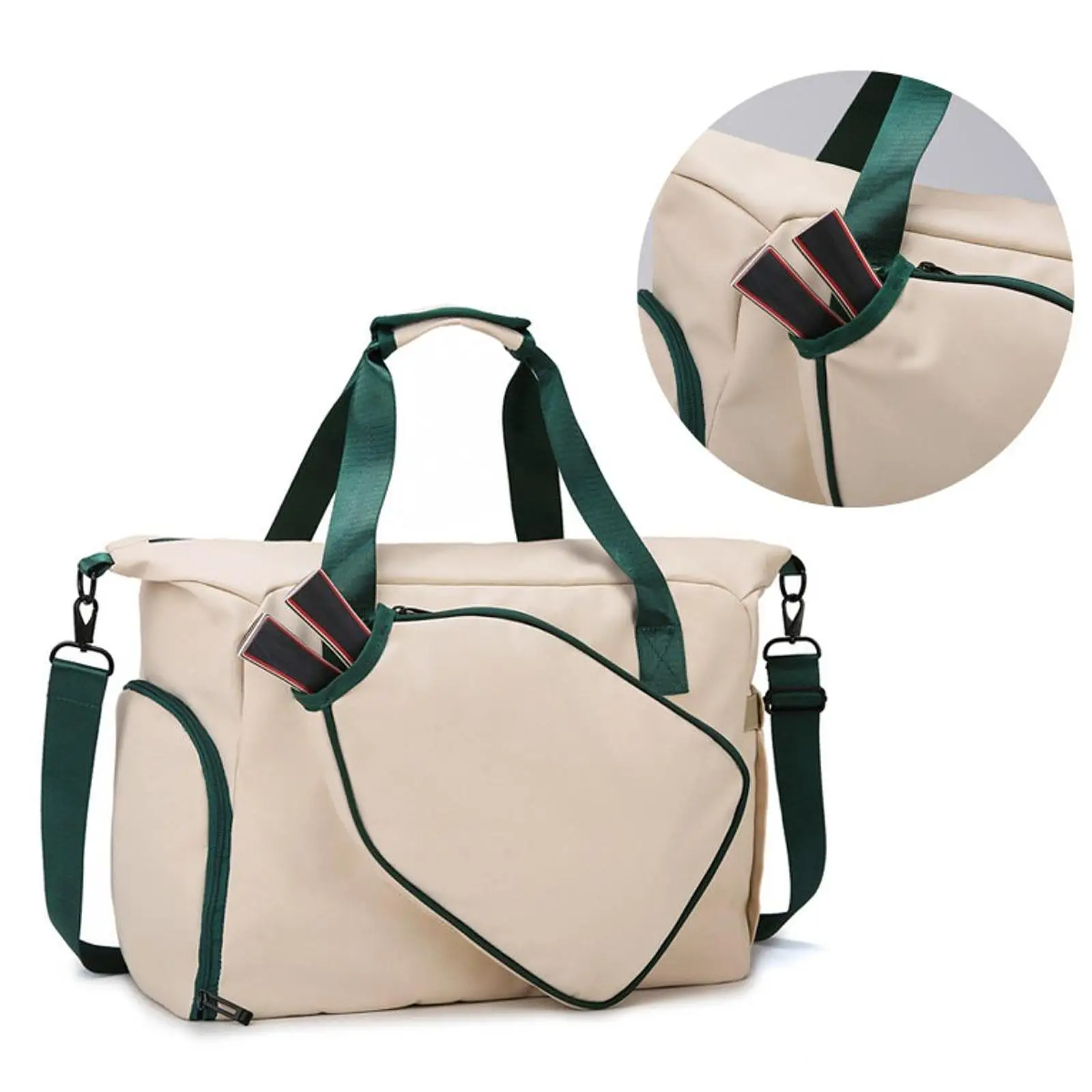 Pickleball Racket Bag Shoulder Bag with Racquet Paddle Holder Travel Pouch