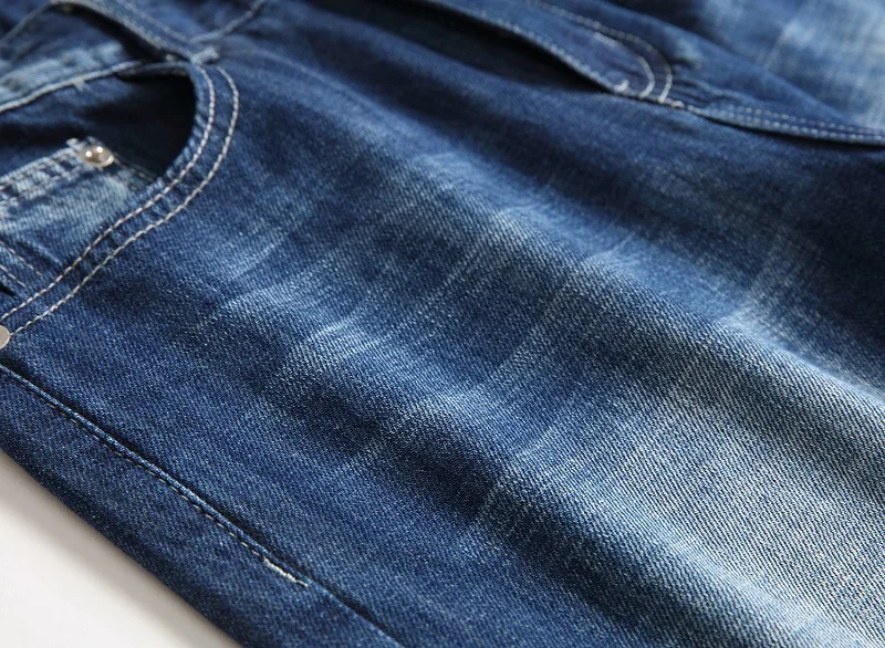 Men's Stretchy Short Jeans Fashion Casual Slim Fit Elastic Denim Shorts Male Summer Clothes