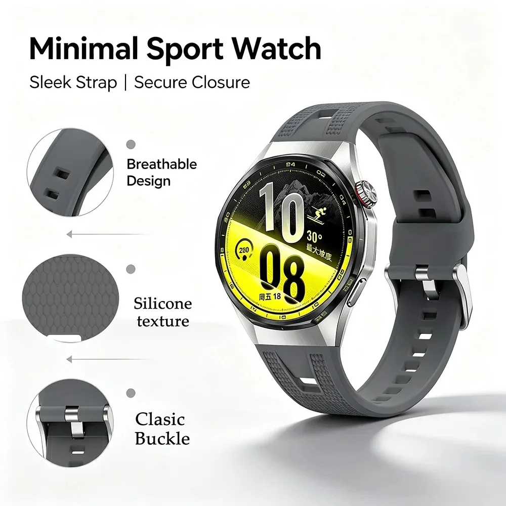 Premium Soft Silicone Quick Release Strap for Huawei Watch GT Series - Replacement Wristband Accessory
