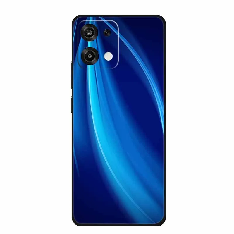 Slim Black Silicone Soft Phone Case with Colorful Design – Durable Back Cover