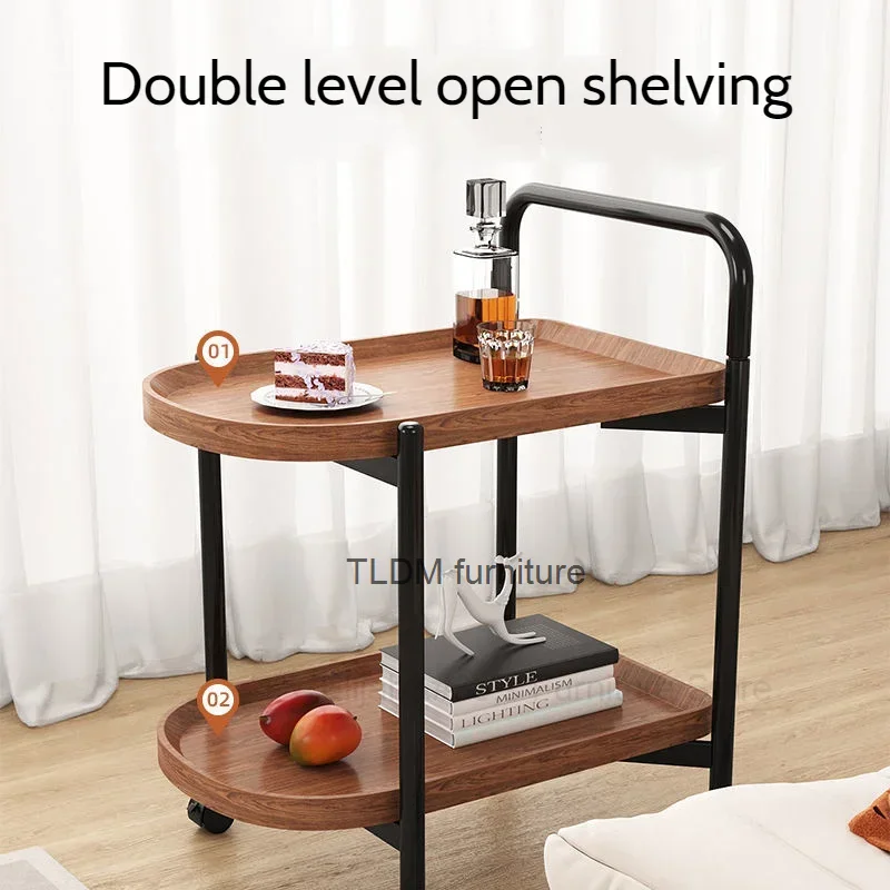 

Removable Small End Table Nordic Style Trolley Living Room Sofa Side A Few Mini Small Table with Wheeled Shelving