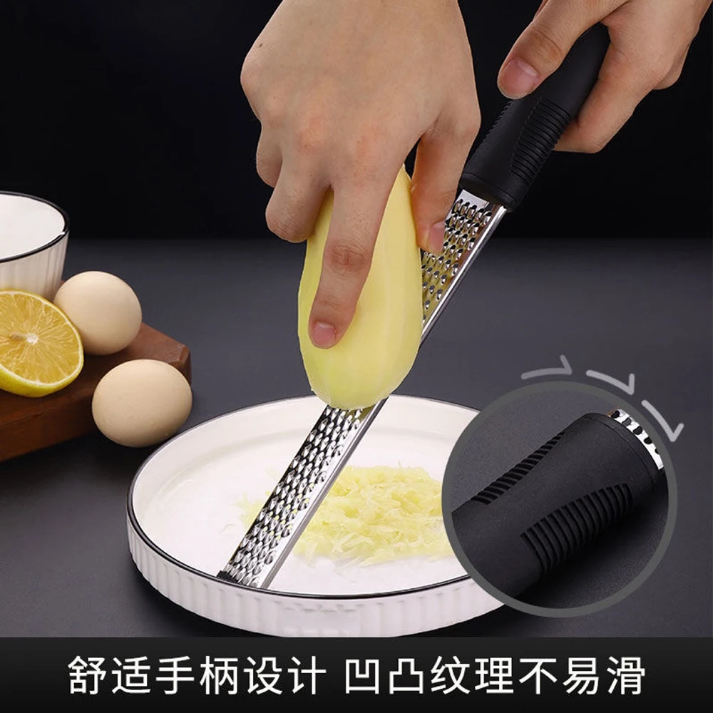 Zitronen-Zester- und Käseschredder | Professionelle Knoblauchreibe Micro Plane Grater Zester | Rutschfester Griff, für Käse, Ingwer – Detail 11