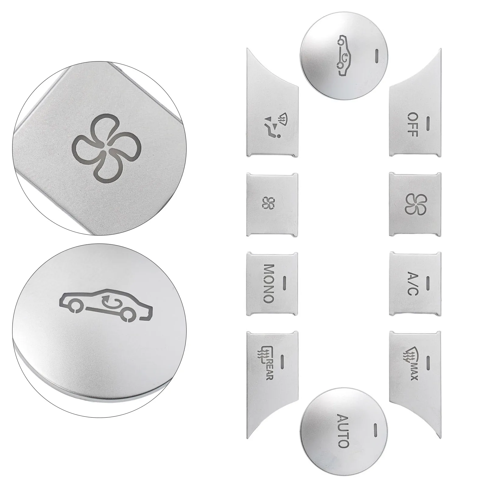 

Chrome Car Center Console Air AC Button Cover Trim For Mercedes-Benz C GLK W204 X204 Air Conditioner Control Button Cover