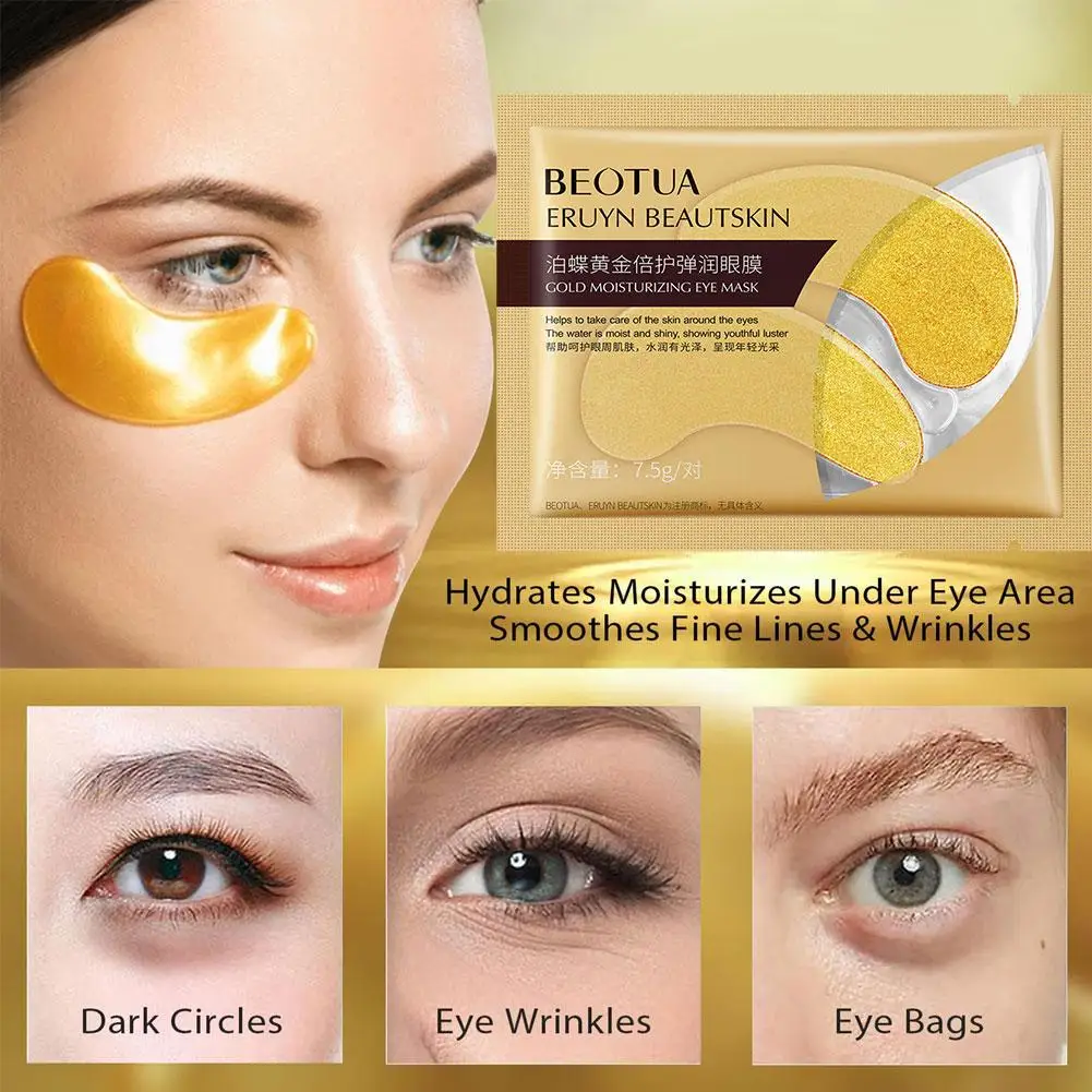 

1 Pc Crystal Collagen Gold Powder Eye Mask Anti-Aging Dark Circles Acne Beauty Patches For Eye Skin Care Korean Cosmetics H7S7