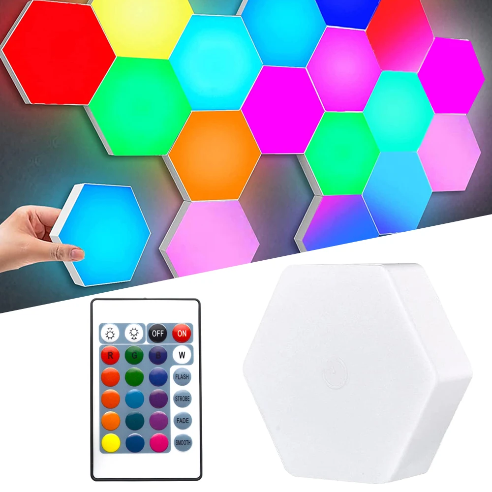 6Pcs Home RGB LED Quantum Hexagon Touch Sensor Wall Led Honeycomb