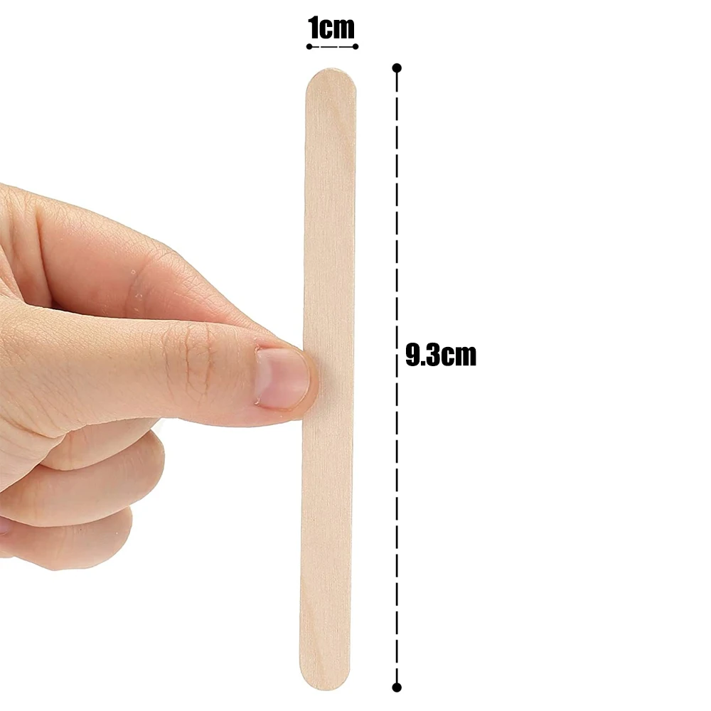 Description Picture 4 of item50PCS Ice Cream Popsicle Sticks Mold Accesorios Natural Wooden Sticks Ice Cream Spoon Hand Crafts Art Ice Cream Lolly Cake Tools