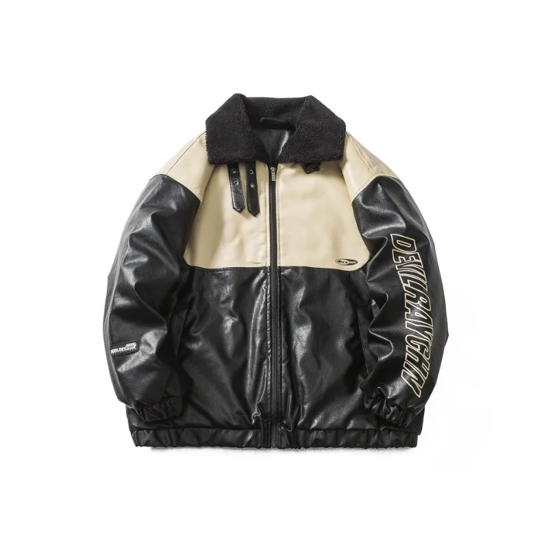 

Мужская Утепленная куртка из овечьей шерсти, с лацканами