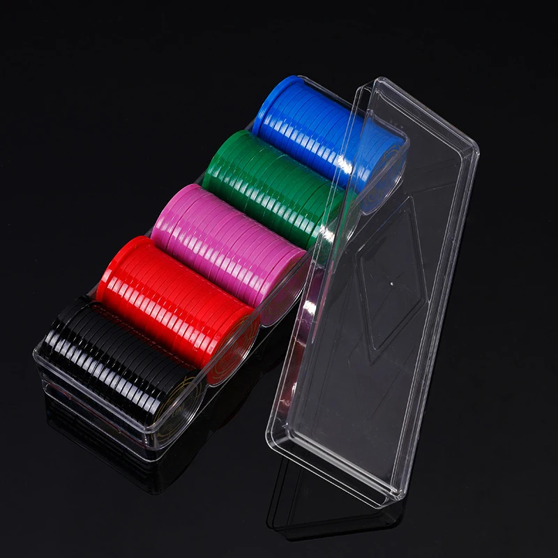 Poker Chips 1PC Acrylic Poker Chips Tray 100 Chips Case Box Holder