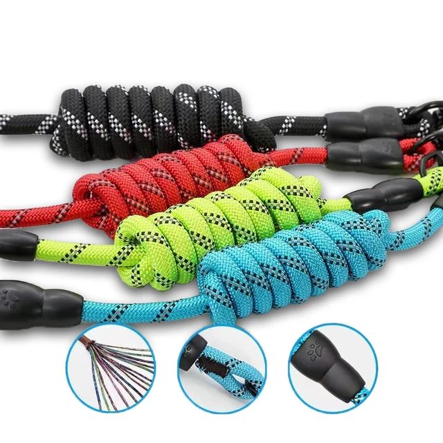 Pet Adjustable towing ropes large middlesmall dogs outdoors Pet Supplies 3m pet Reflective Nylon tow rope non slip foam handle 5