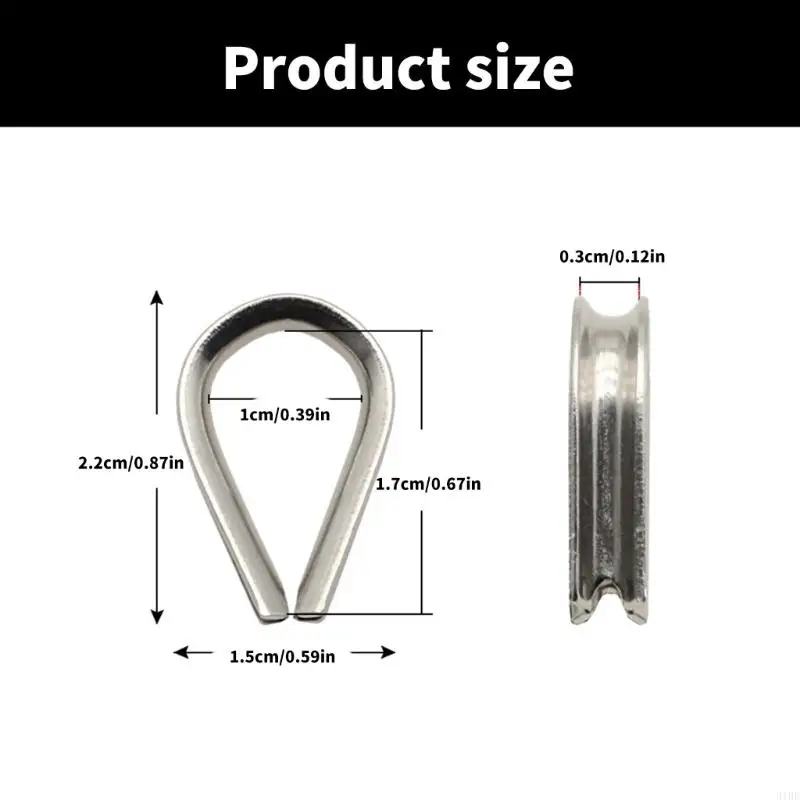 31BE 10Pcs Heavy Duty Thimble Cable Wire Rope Protective Sleeve Triangular Cable Clamps 304 Stainless Steel Thimble