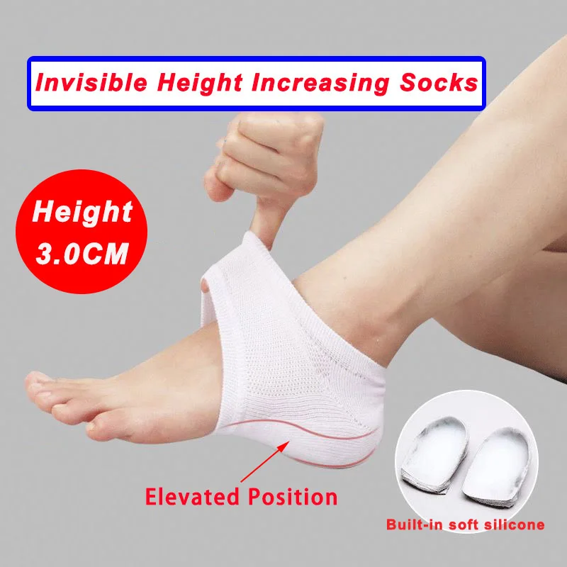 Memory Height Increasing Insoles Universal Flat Arch Support Orthopedic Sports Insoles Invisible Heel Increasing Cushions