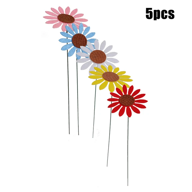 5Db Szövetséges Napraforgó Kézműves Kerti Dekoratív Tét Dísz Kültéri Gyep Szobor Dekoráció Növényi Virág Edény - Image 4