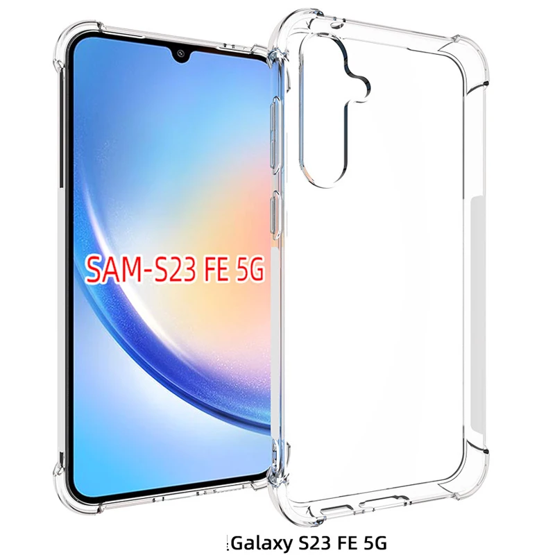 Custodia Antiurto Con Cuscino D'Aria Per Samsung Galaxy S23 Fe S23Fe Airbag In Silicone Tpu Cover Posteriore Trasparente Per Samsung S23 Fe S23Fe 5G