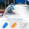 Pressure Washer Triple Turbine Nozzle  360° Rotating Turbo Nozzle Sprayer 4000 PSI With 1/4" Quick Connector 4