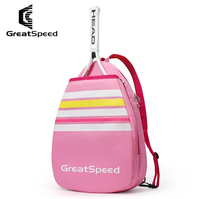 New GreatSpeed Kids Teenagers Tennis Backpack 1-2 Pack Badminton Squash Padel Bag Youth Girls Boys Sports Fitness Shoulder Bags