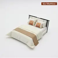 Lit l'inventaire de maison de courses, meubles de chambre à coucher bricolage, jouet blanc, décoration de maison de courses, nouveau, 1:20 6