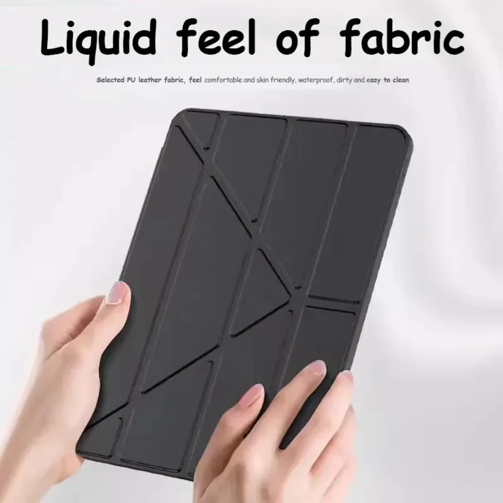 Magnetic Y-Fold Stand Tablet Case - Premium TPU Leather Silicone Cover, 8.7 Inch