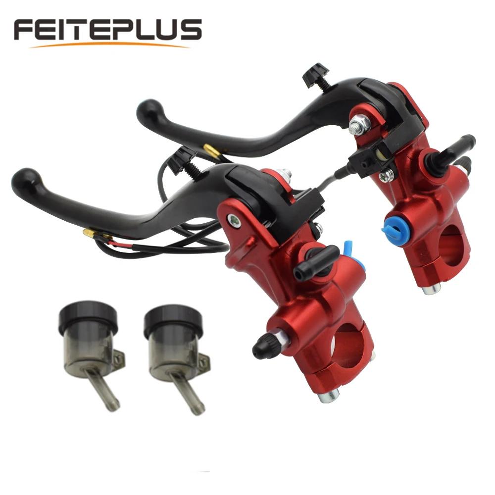 

7/8" 22mm Front Left & Right Motorcycle Push Type Brake Pump Adjustable Master Cylinder Disc Brake Lever