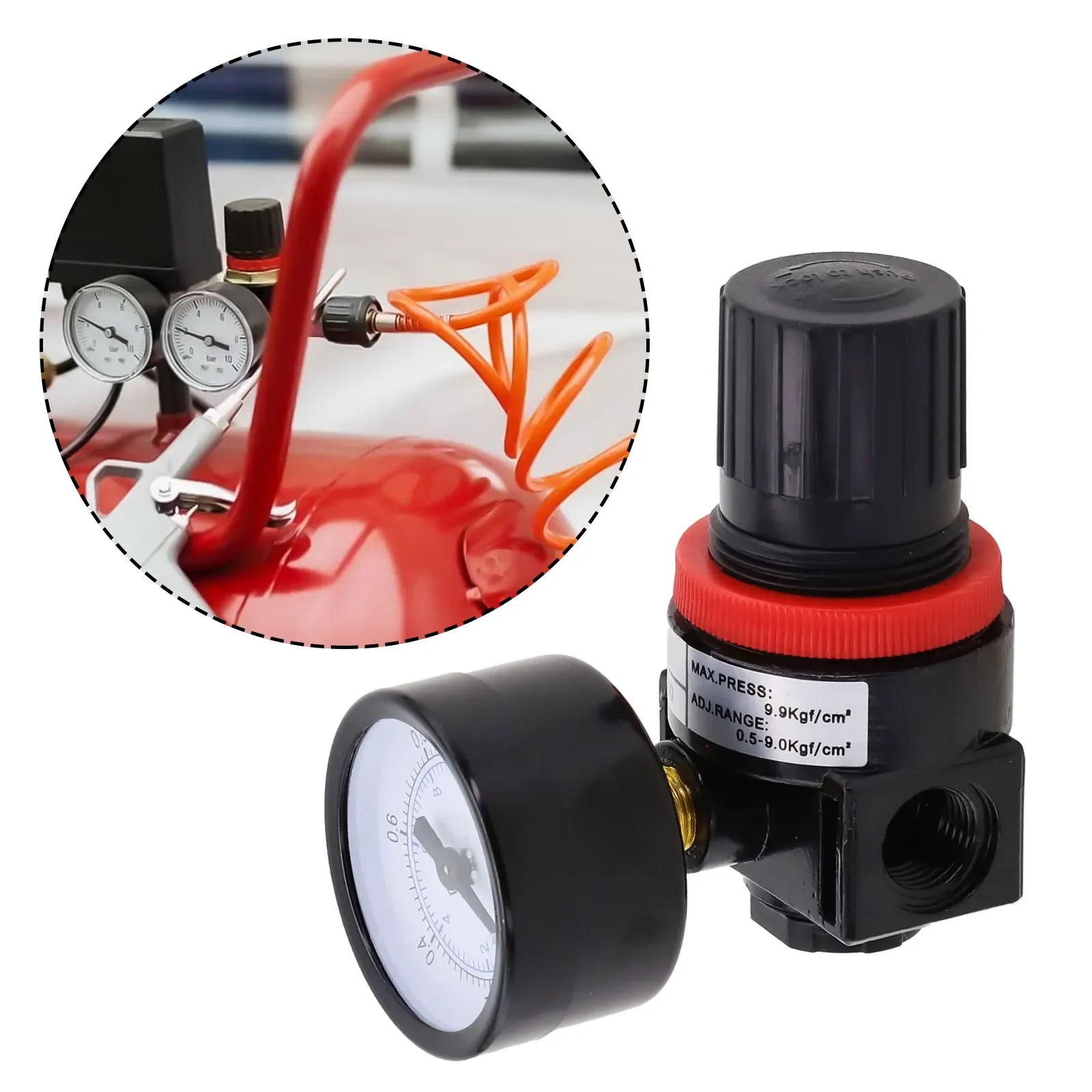With Pressure Gauge Pressure Regulator Air Compressor 1/8" NPT Female Compressed Air Compressor 1/4NPT Por