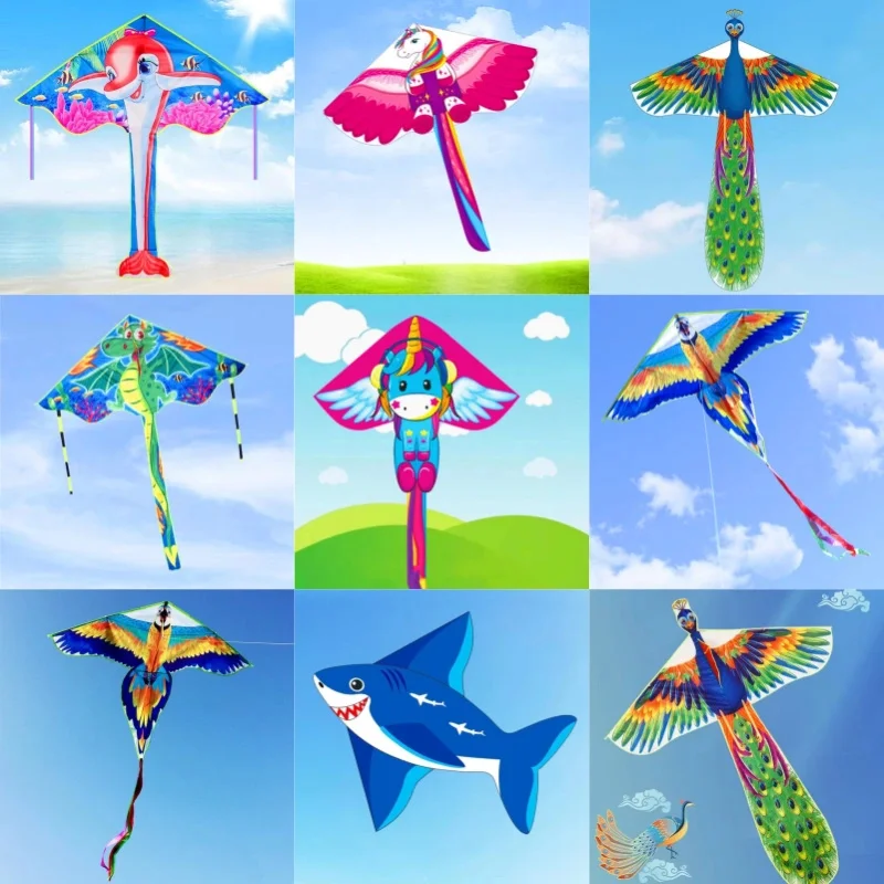 

free shipping dragon kites flying toys for kids kites string line eagle kite factory wind kites children's beach games parachute