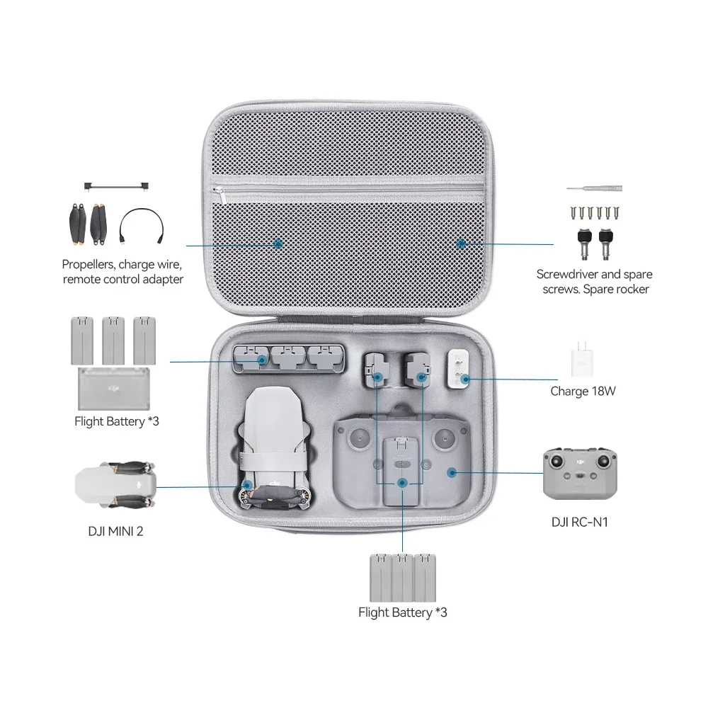 Carrying Case Storage Bag Suitcase Shoulder Bag For DJI Mini 2/Mini 2 SE/Mini 4K Drone Accessories Splash-proof