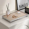 Jewelry Tray Leather Necklace Display Organizer Iron Rectangle Trinket Dish Fruit Dessert Tray Living Room Home  Storage Drinks 1