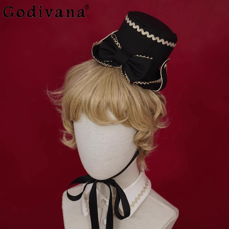 Women's Headwear Hair Clips Original Design Cosplay Accessories Circus Hats Female Street Flags and Ribbons Lolita Hat - 2