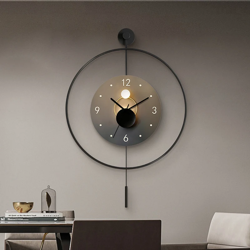 

Minimalist abstract living room clock creativity, light luxury style decoration wall clock, simple modern art, silent clock