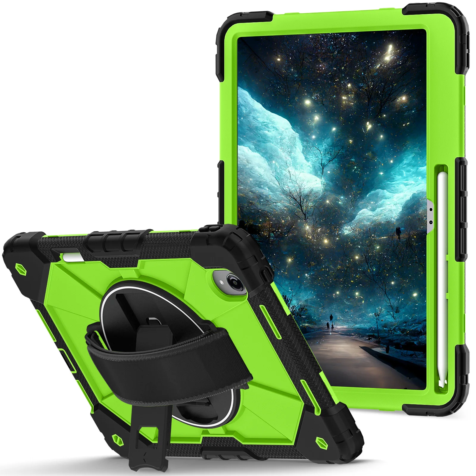 Premium Rotating Stand Case with Pencil Slot, Heavy-Duty Shockproof Thick Cover