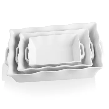 Casserole Dishes for Oven, Ceramic Bakeware Set of 3 1