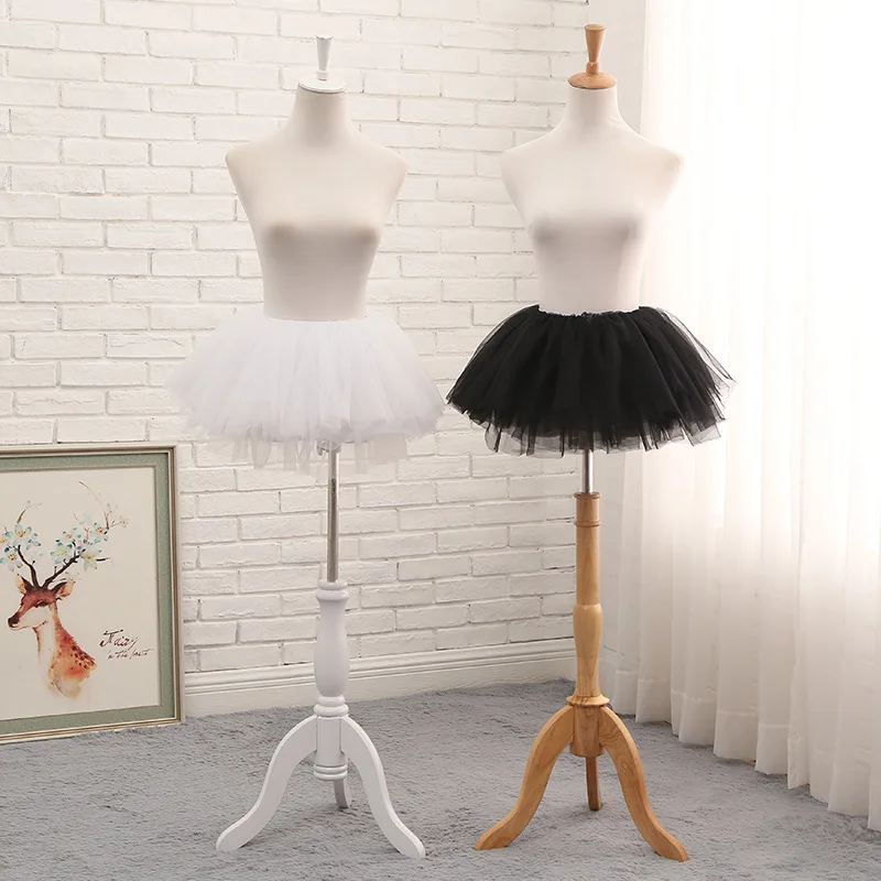 

White Black Mini Lolita Pettiskirt Short No Hoops Petticoat Girls Ballet Tulle Tutu Skirt