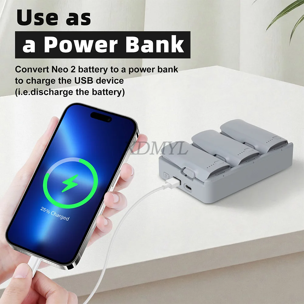 Chargeur intelligent DJI Neo 2 - Charge rapide 3 batteries