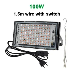 Full Spectrum LED Grow Light for Indoor Plants and Hydroponics (100W EU Plug)