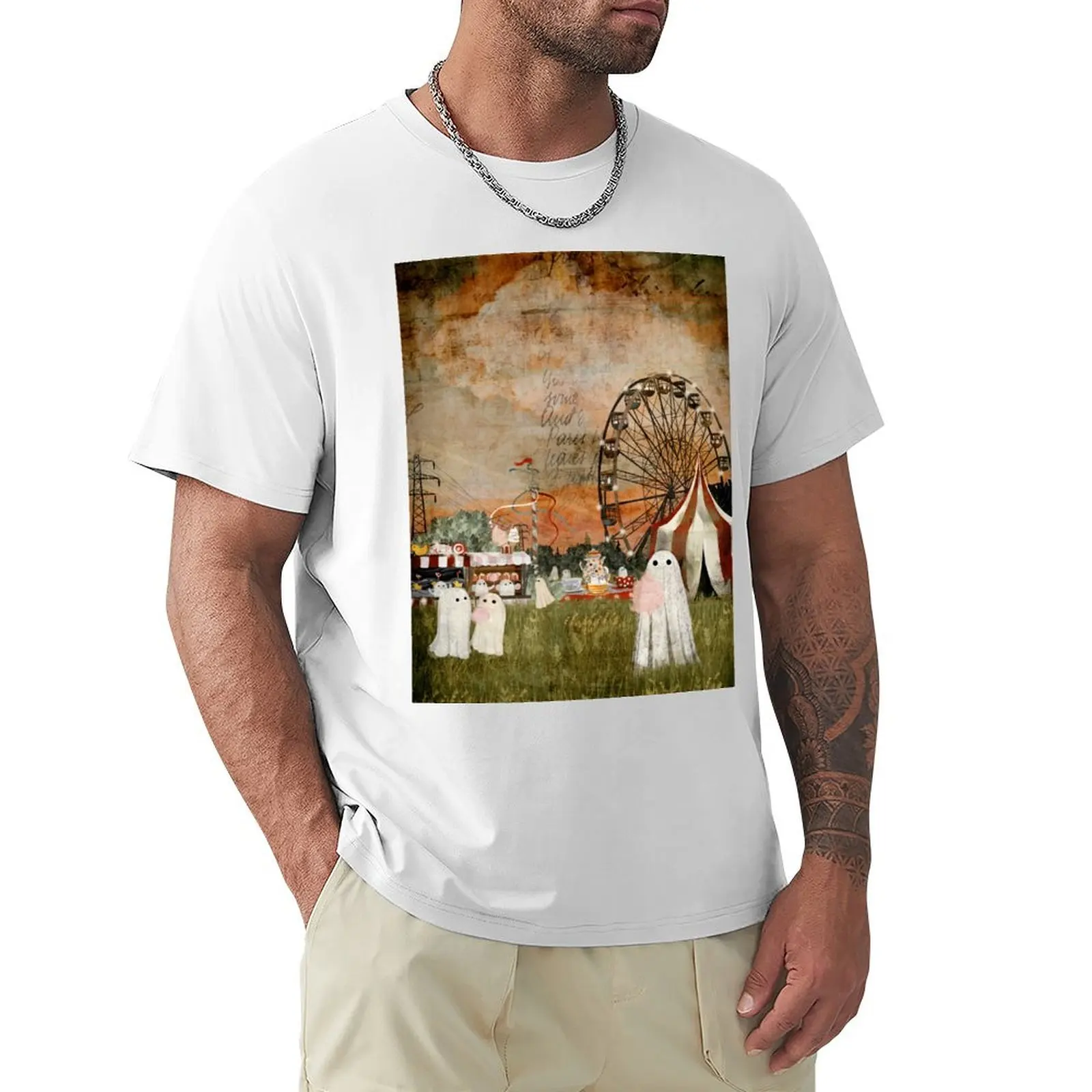 Ghost Fairground T-Shirt Customs Top Felpe, Uomo