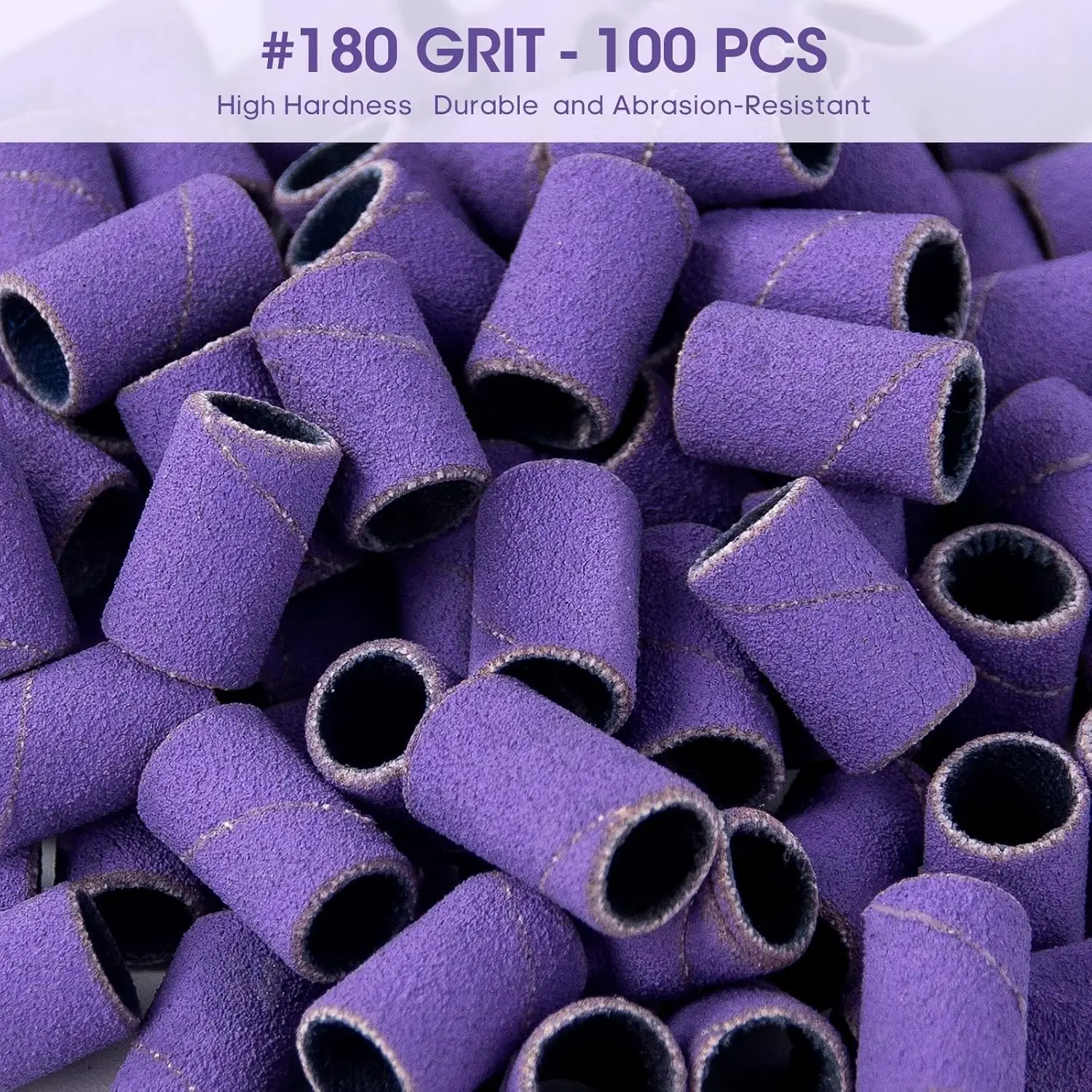 100 Pcs Sanding Bands for Nail Drill,Professional Fine Grit 150/180# Nail Drill Sanding Bands with 1 Pcs 3/32 In Drill Bit