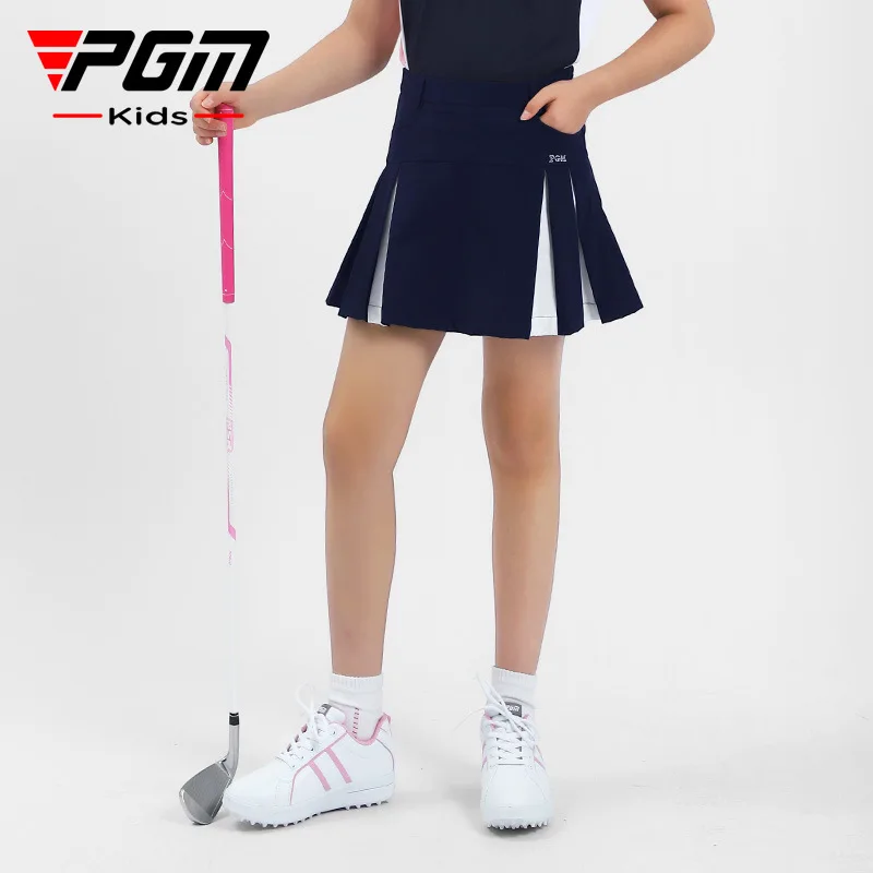 PGM Girls Golf Skirt Summer Sports Anti-floating Skirts Elastic Belt A-line Skirt QZ091