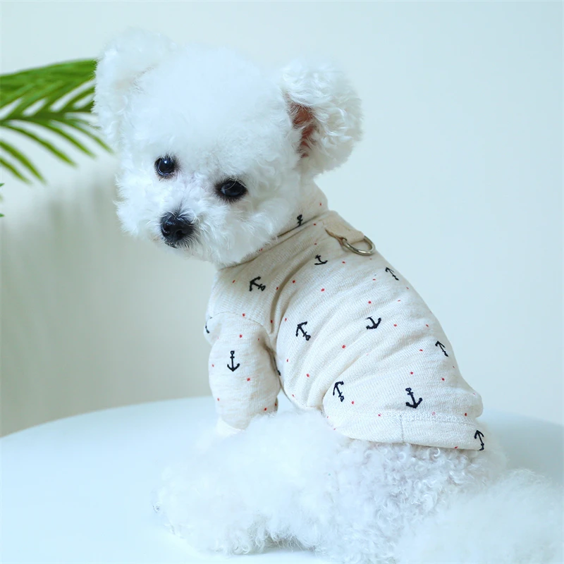 Cotone traspirante abbigliamento per cani di piccola taglia media Mini felpa con stampa per Bulldog francese Designer di marca autunno vestiti caldi per gatti