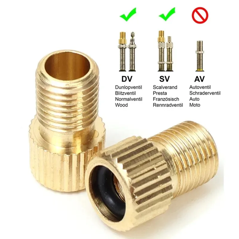 8-2pcs Bicycle Valve Pump Adapter Bike Valve Converter Presta To Schrader Convert Nozzle Inflation Adaptor Bicycle Accessories
