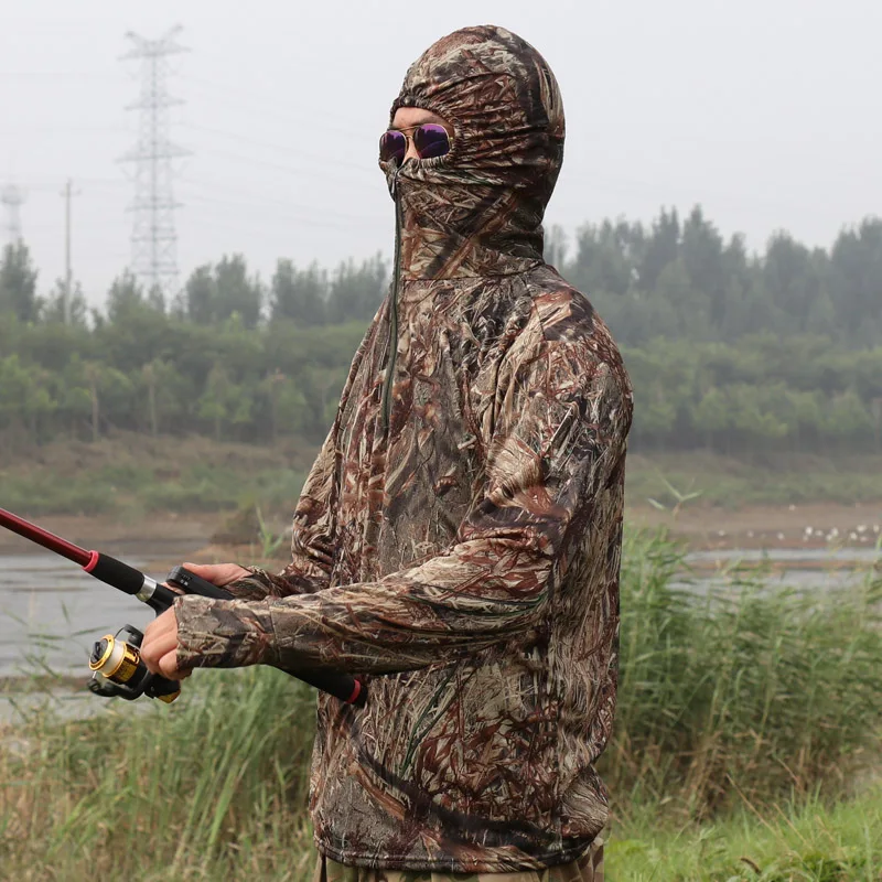 

Outdoor Luya Bird-Watching Aquatic Plants Breathable Bionic Camouflage Sun Protection Quick-Drying Clothing Military Fan Suit